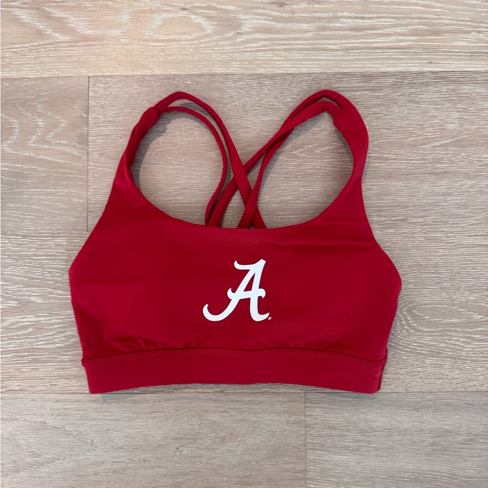 Lululemon Red Sports Bra with White Alabama Logo